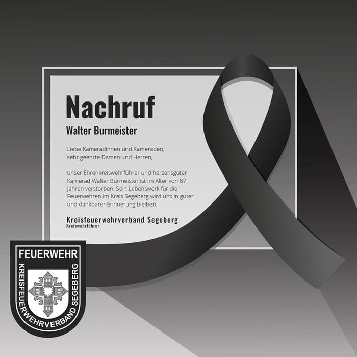 Nachruf: Ehrenkreiswehrführer Walter Burmeister, Foto 1