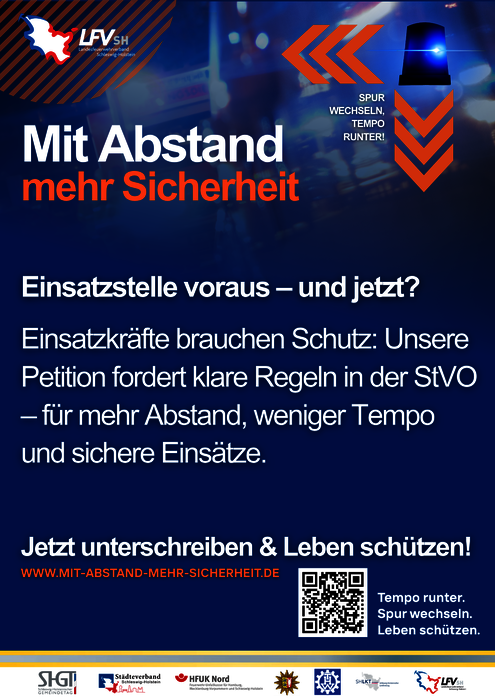 „Mit Abstand mehr Sicherheit“ – Petition des Landesfeuerwehrverbandes Schleswig-Holstein und deren Partnern, Foto 4