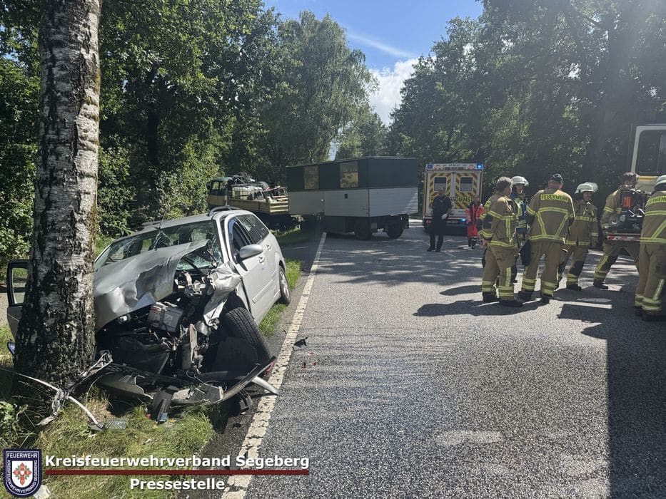 Einsatz: Schwerer Verkehrsunfall mit LKW und zwei PKW auf der B206 Höhe Bad Bramstedt, Foto 2