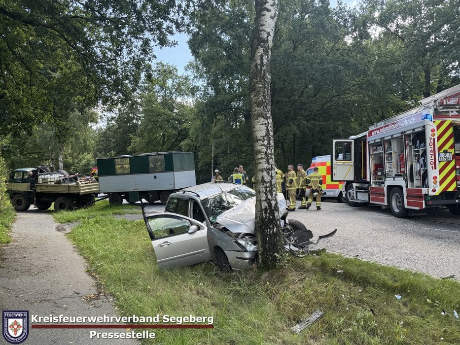 Einsatz: Schwerer Verkehrsunfall mit LKW und zwei PKW auf der B206 Höhe Bad Bramstedt, Foto 4